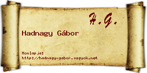 Hadnagy Gábor névjegykártya