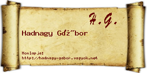 Hadnagy Gábor névjegykártya